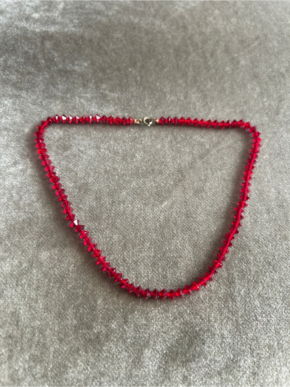 Red Crystal 15” Bead Necklace - Women's Jewelry